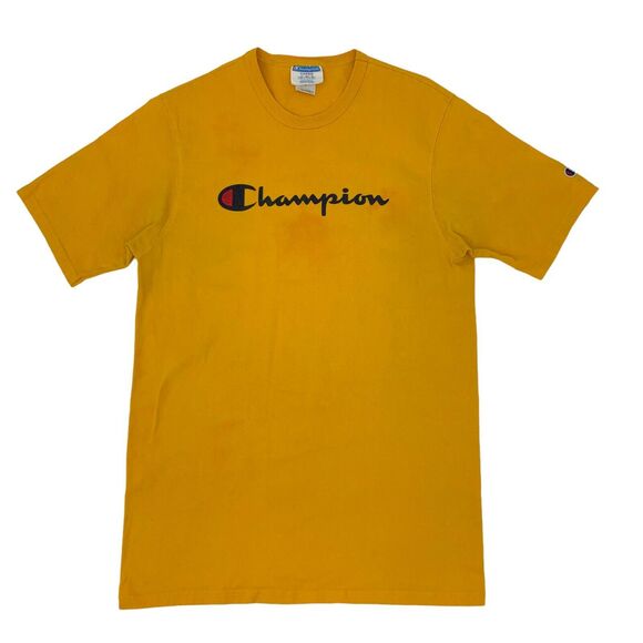 Vintage Champion Thick Cotton T Shirt Mens Size L Corn Yellow Short Sleeve *READ - Picture 1 of 10
